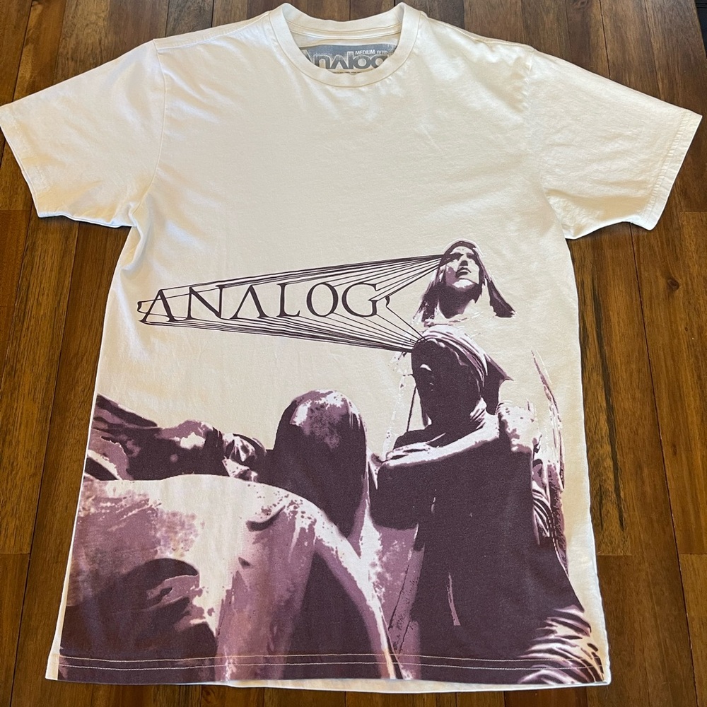 Analog Beige Graphic T-Shirt for Men